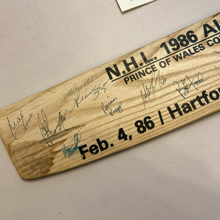 1986 NHL All Star Game Team Signed Large Hockey Stick Mario Lemieux JSA COA