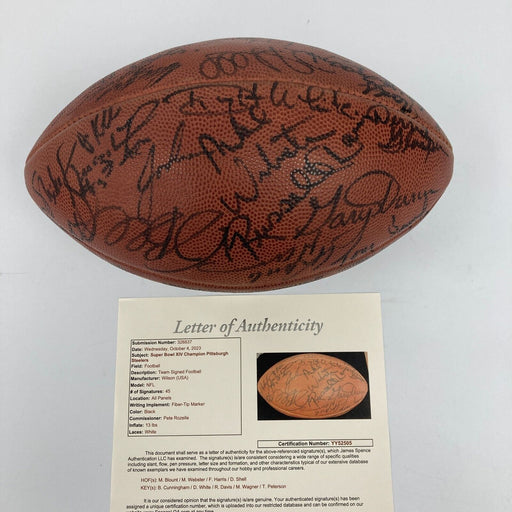 1979 Pittsburgh Steelers Super Bowl Champs Team Signed Game Used Football JSA