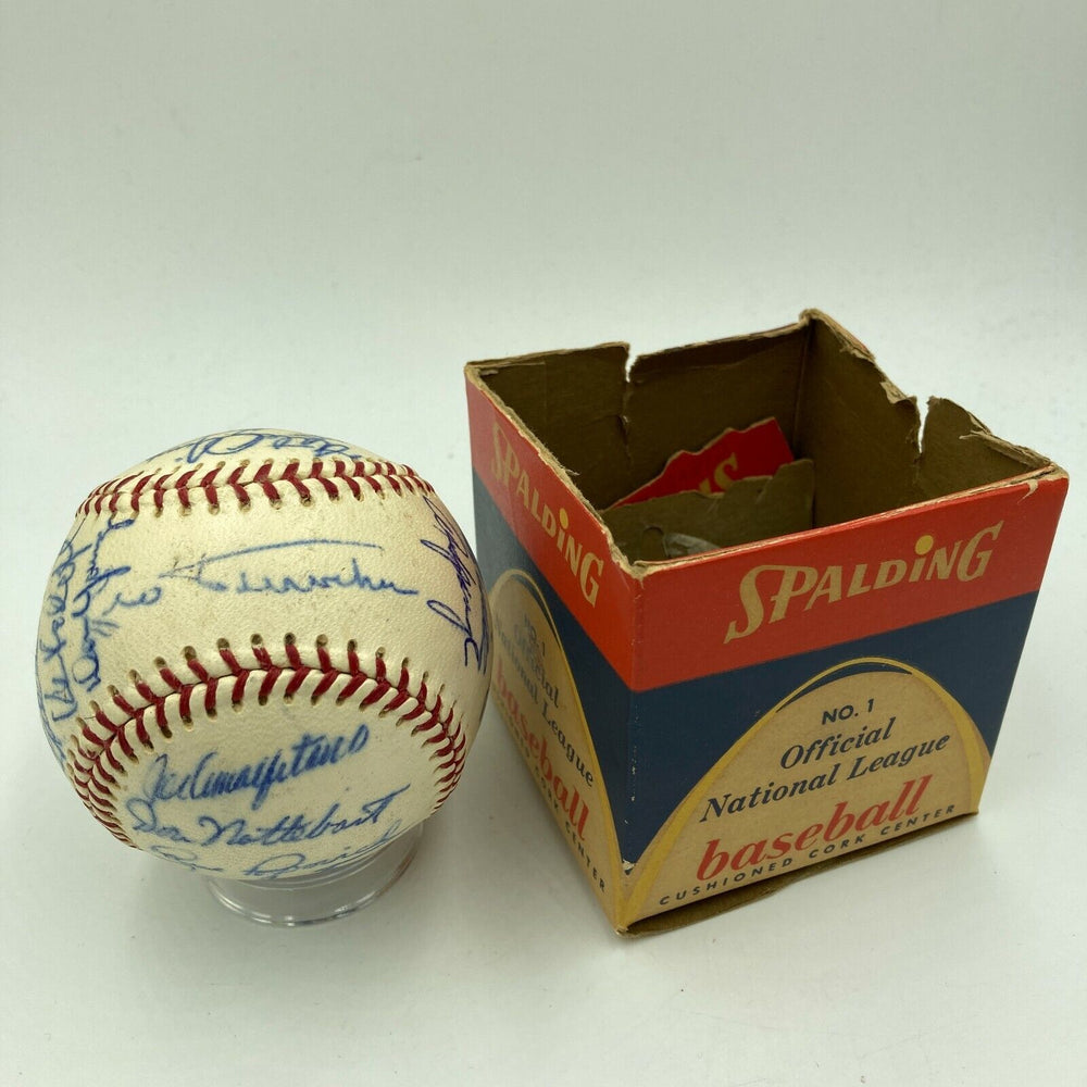 1969 Chicago Cubs Team Signed Vintage National League Baseball Ernie Banks JSA