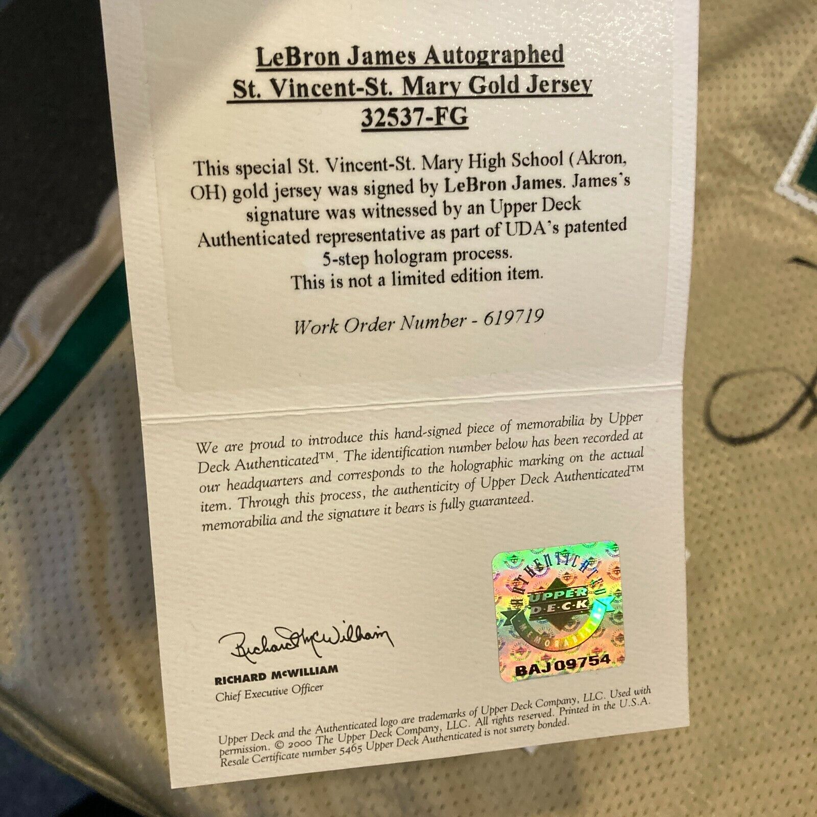 LeBron James Signed St. Vincent St. Mary High School Jersey UDA Upper —  Showpieces Sports