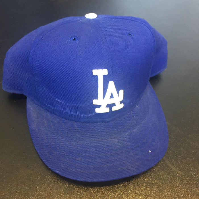 1990's Garry Sheffield Signed Game Used Los Angeles Dodgers Cap Hat PSA DNA COA