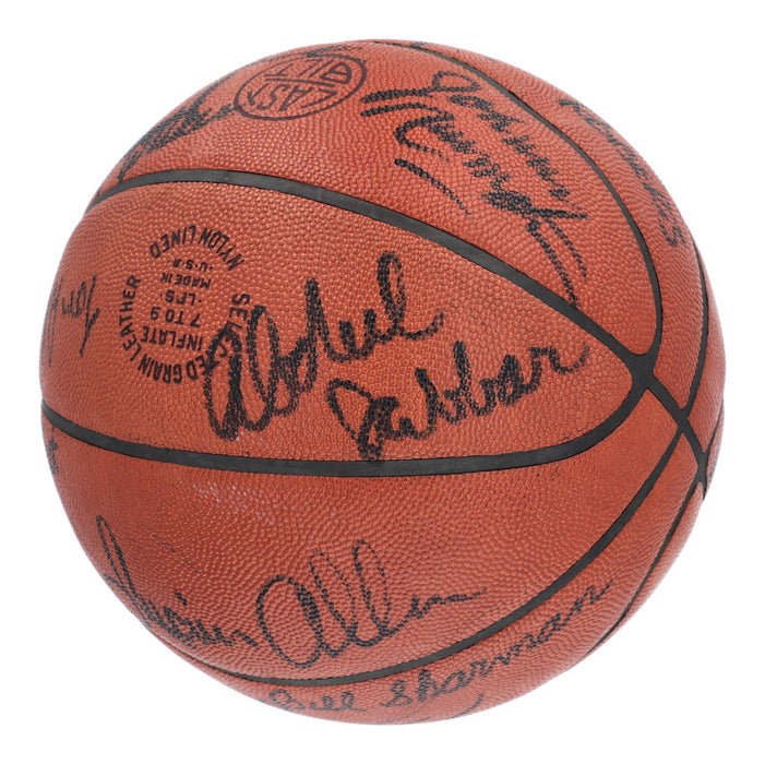 1976–77 Los Angeles Lakers Team Signed Playoffs Game Used Basketball JSA & MEARS