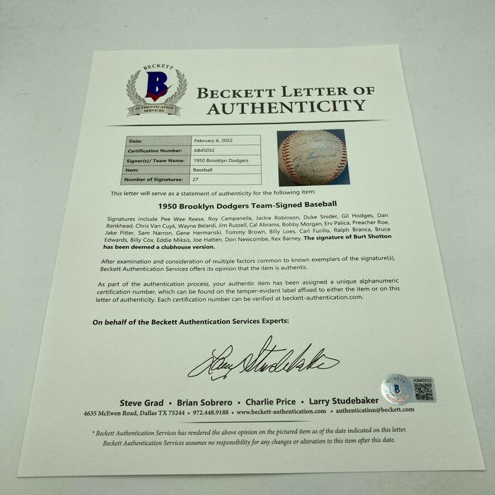 Jackie Robinson Roy Campanella 1950 Brooklyn Dodgers Signed Baseball PSA DNA COA