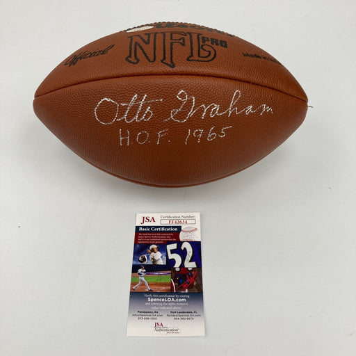 Otto Graham Hall Of Fame 1965 Signed Wilson NFL Game Football JSA COA