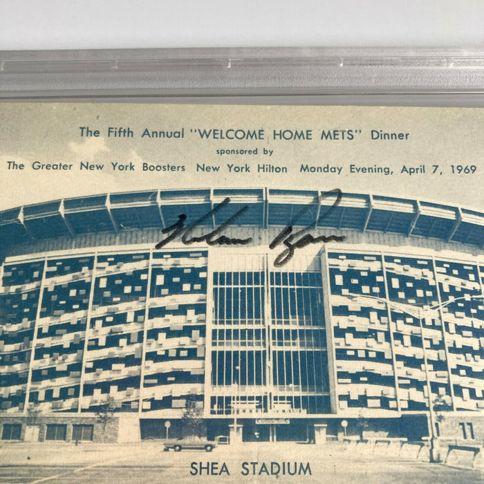 Nolan Ryan Signed 1969 New York Mets Shea Stadium Postcard PSA DNA RARE