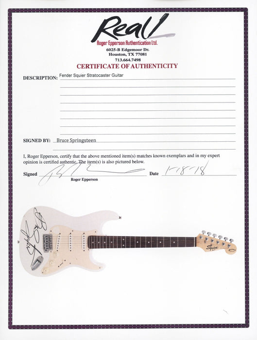 Bruce Springsteen Signed Fender Squire Stratocaster Guitar PSA DNA Huge Auto!