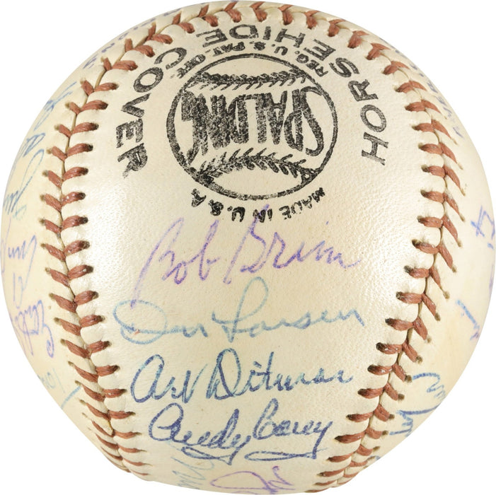 1957 New York Yankees American League Champs Team Signed AL Baseball PSA DNA COA