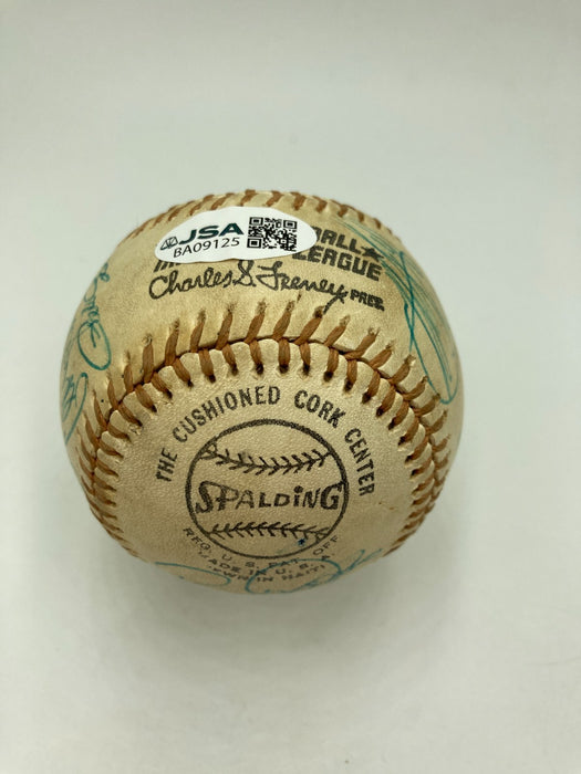 1976 All Star Game Team Signed Baseball Thurman Munson Hank Aaron JSA COA