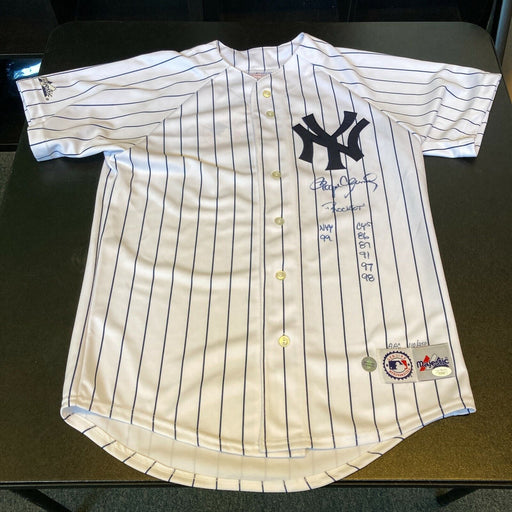 Roger Clemens Signed Heavily Inscribed STATS New York Yankees Jersey JSA COA