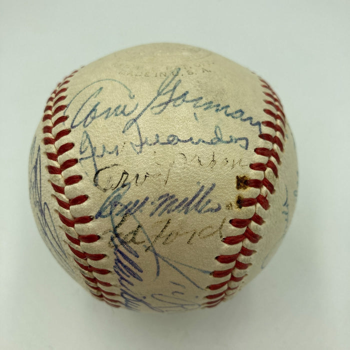 1953 New York Yankees World Series Champs Team Signed Baseball Mickey Mantle JSA
