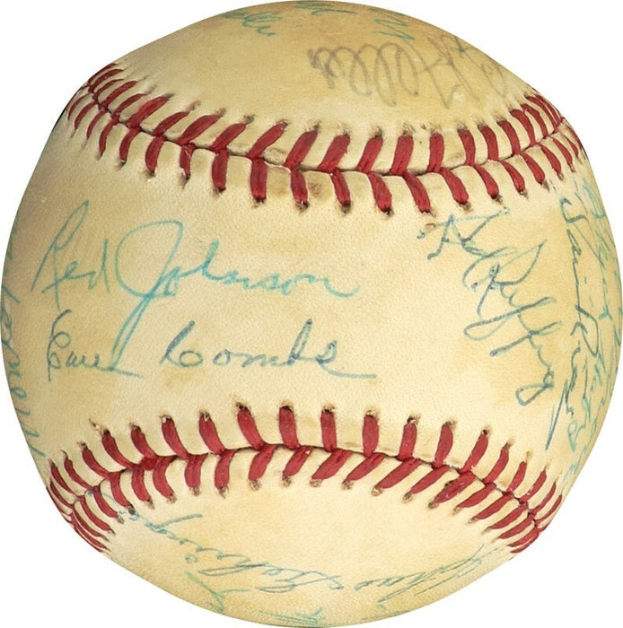 Satchel Paige Chick Hafey Hall Of Fame Induction Multi Signed Baseball PSA DNA