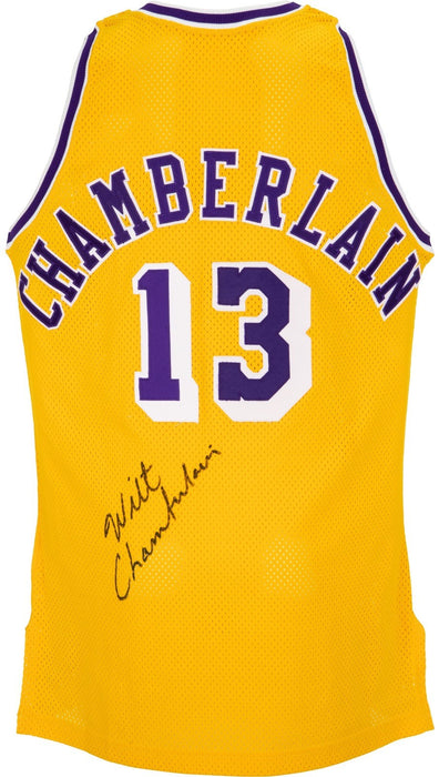 Wilt Chamberlain Signed Pro Cut Los Angeles 1992-93 Lakers Jersey PSA Huge Sig!