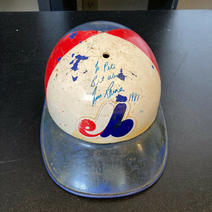 1981 Tim Raines Signed Vintage Game Used Montreal Expos Helmet MEARS & JSA COA