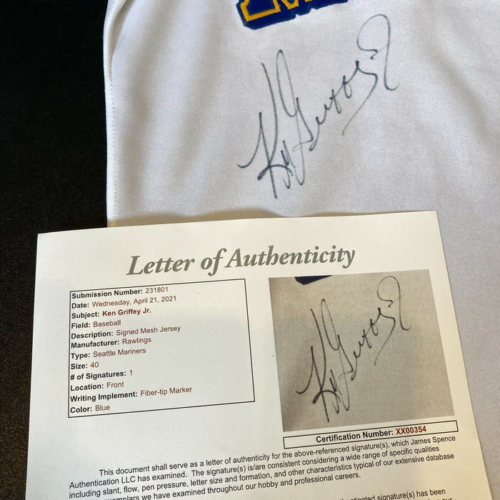 Ken Griffey Jr. Signed 1989 Seattle Mariners Rookie Game Model Jersey JSA COA