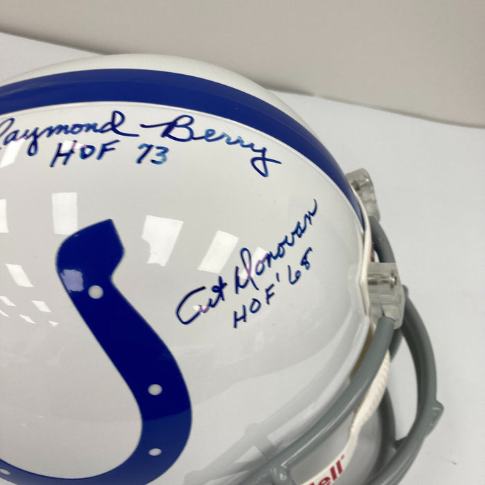 Art Donovan Lenny Moore Raymond Berry Mackey Signed Colts Full Size Helmet JSA