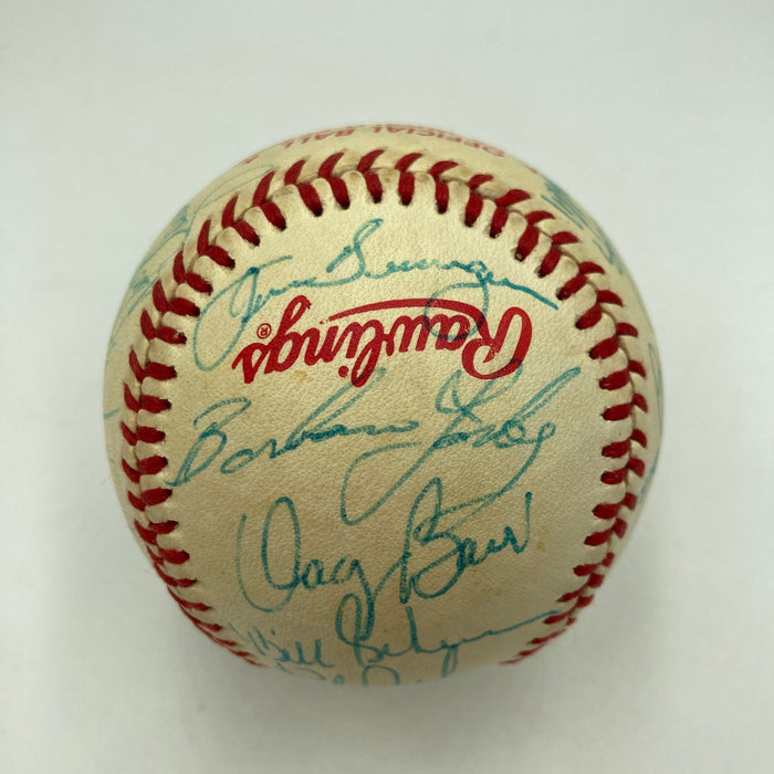 Beautiful 1984 Detroit Tigers World Series Champs Team Signed W.S. Baseball JSA