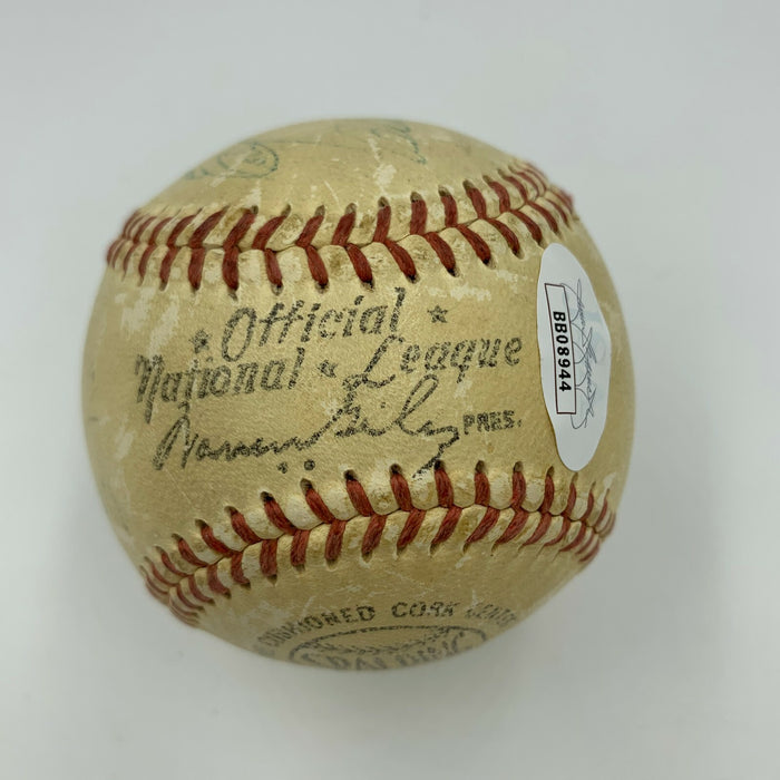 1956 Milwaukee Braves Broadcasters Signed Baseball Walsh Gillespie Kohler JSA