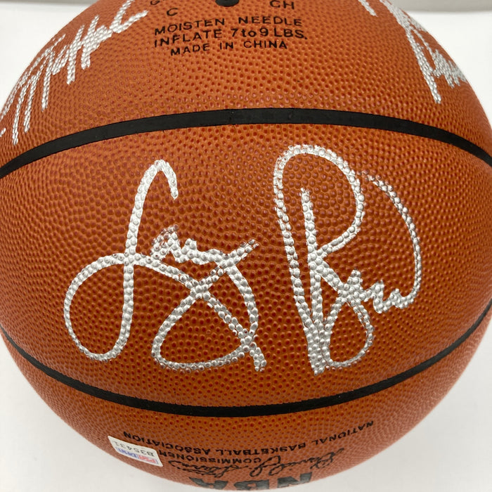 Bill Russell Red Auerbach Larry Bird Celtics Legends Signed Basketball PSA DNA
