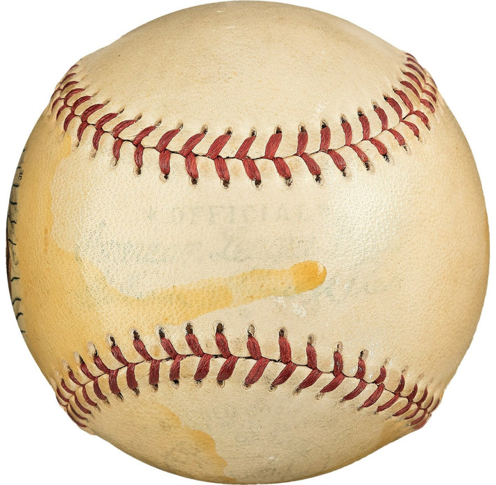 Magnificent Babe Ruth Single Signed 1948 American League Baseball PSA DNA COA