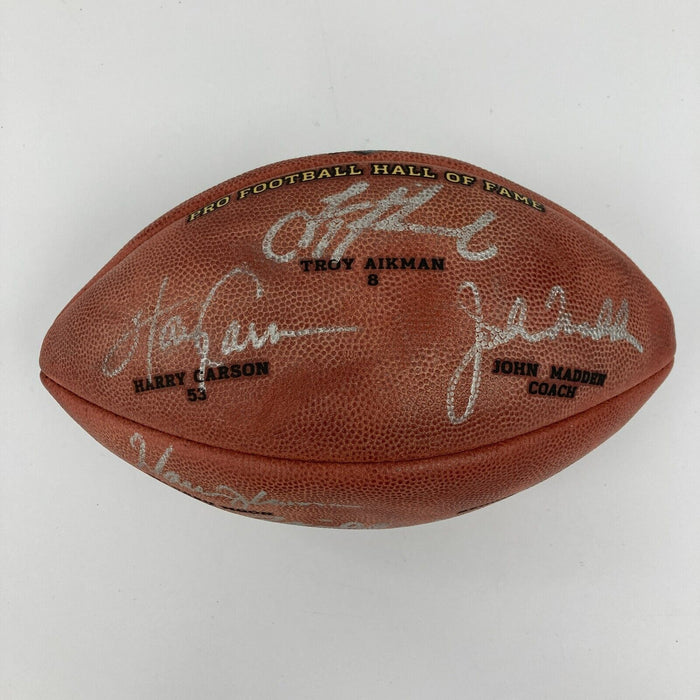 John Madden Troy Aikman 2006 Hall Of Fame Induction Signed Football JSA COA