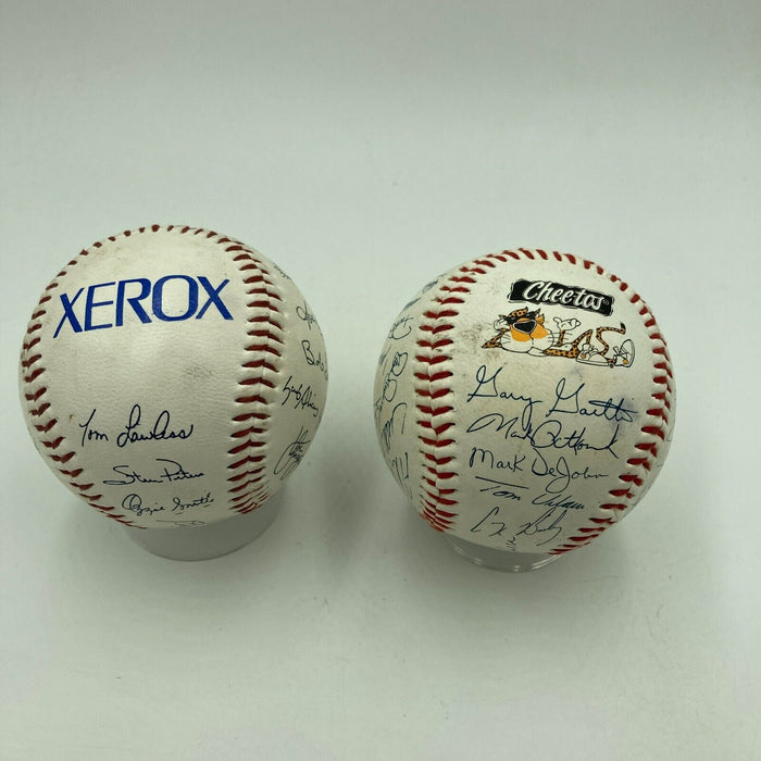 Lot Of (2) 1980's St. Louis Cardinals Baseball Facsimile Team Signed Baseballs