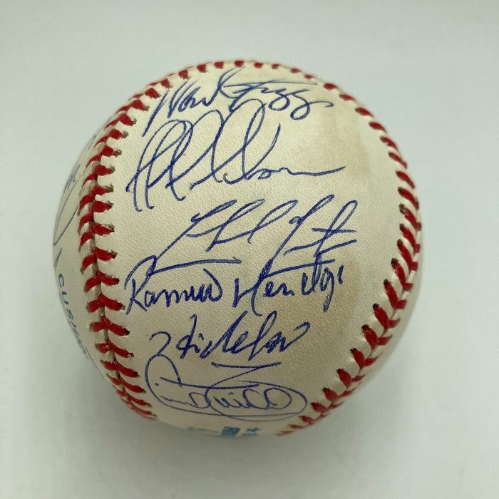 1997 New York Yankees Team Signed Baseball Derek Jeter Mariano Rivera JSA COA