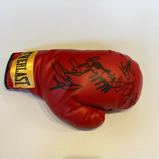 Ring Magazine Fighter Of The Year Multi Signed Boxing Glove JSA
