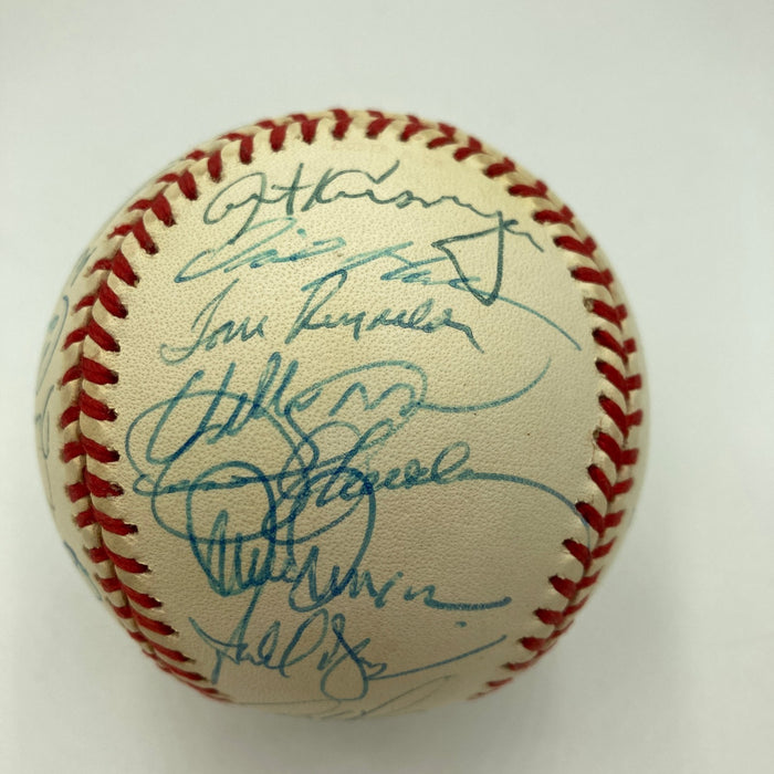 1990 Oakland A's American League Champs Team Signed Baseball JSA COA