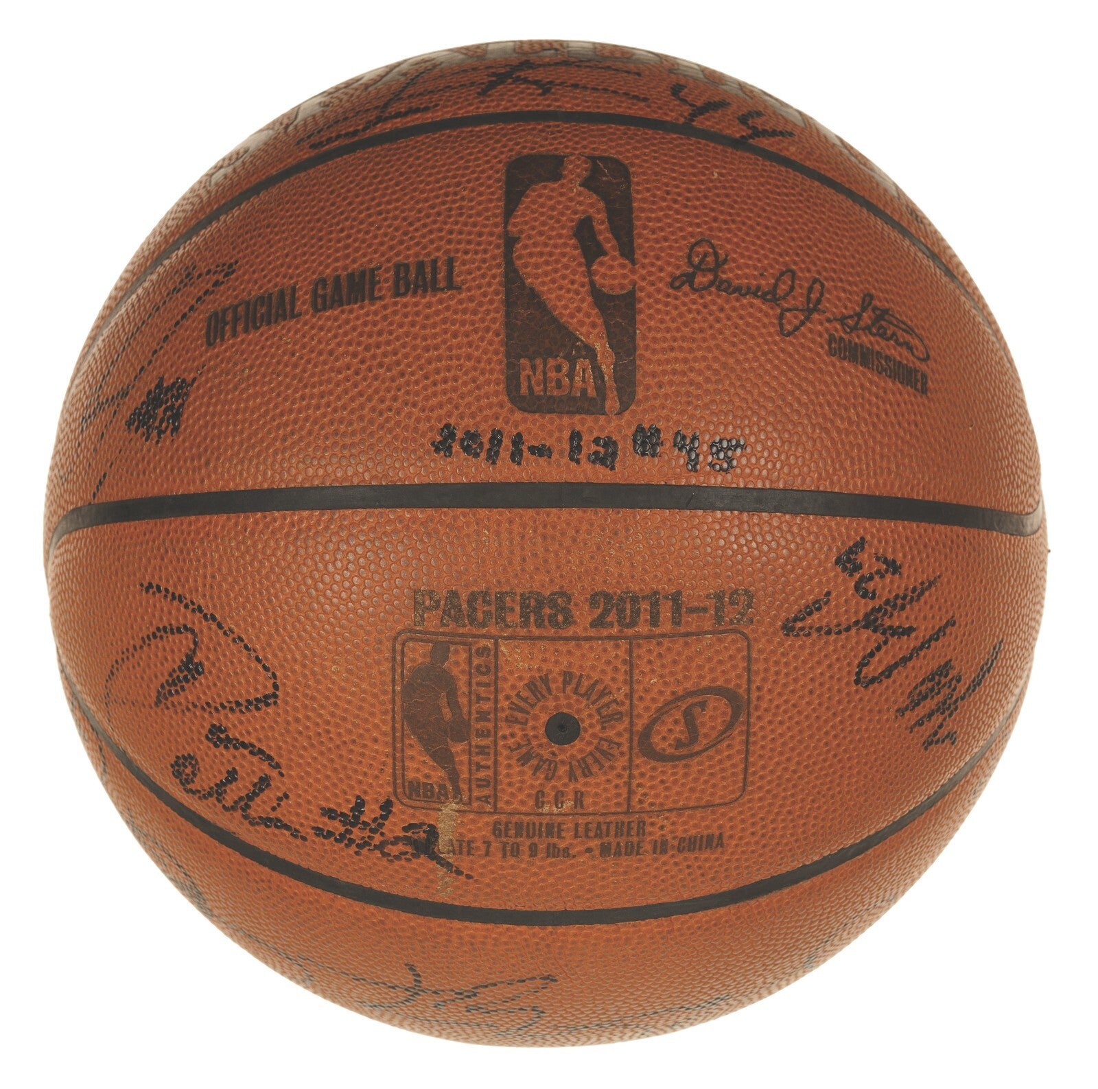 2011-2012 Indiana Pacers Team-Signed Game Used Basketball Paul George JSA COA