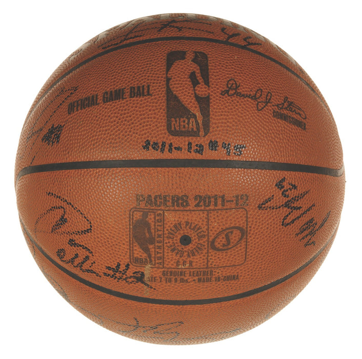 2011-2012 Indiana Pacers Team-Signed Game Used Basketball Paul George JSA COA