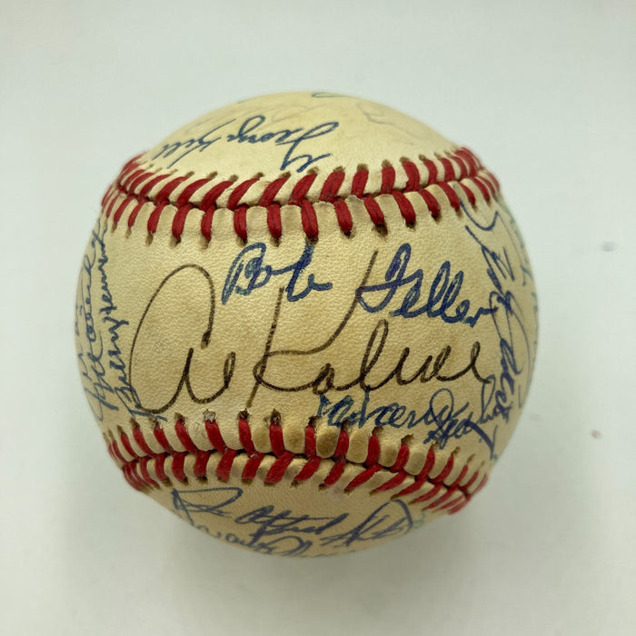 Hall Of Fame Multi Signed Baseball 33 Sigs Hank Aaron JSA COA