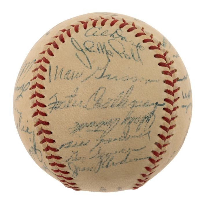 Willie Mays 1954 New York Giants World Series Champs Team Signed Baseball JSA