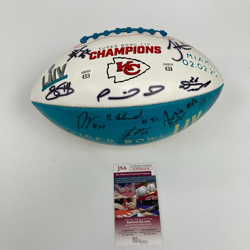 2019 Kansas City Chiefs Super Bowl LIV Champs Team Signed Football JSA Mahomes