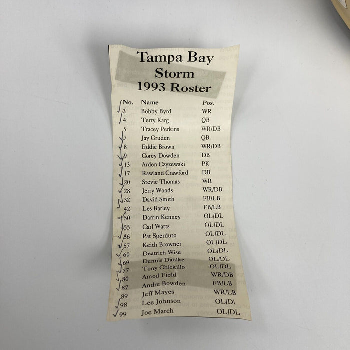 1993 Tampa Bay Storm Arena Football World Champions Team Signed Helmet