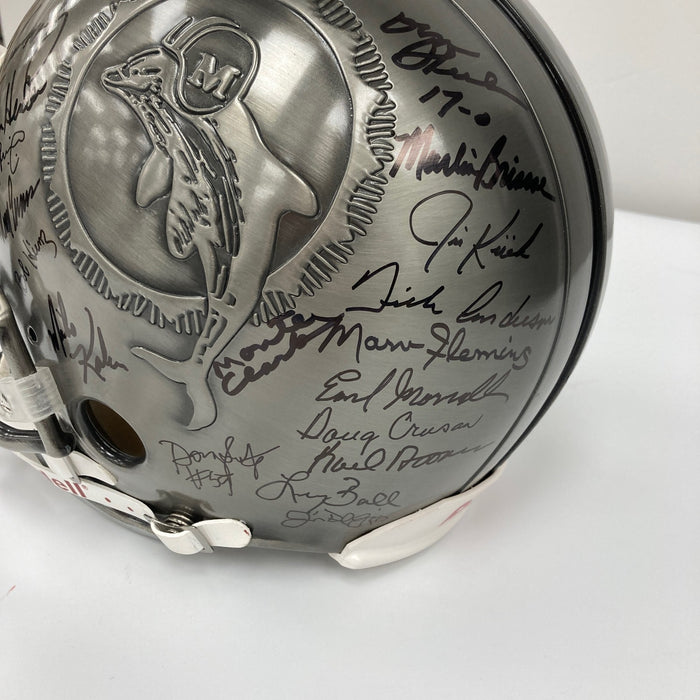 Beautiful 1972 Miami Dolphins Super Bowl Champs Team Signed Pewter Helmet JSA