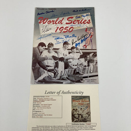 1950 Philadelphia Phillies "Whiz Kids" Team Signed World Series Program JSA COA