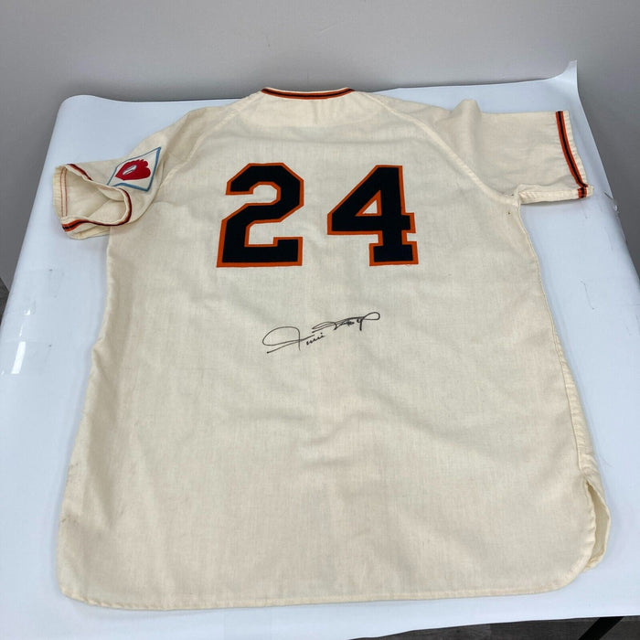 Beautiful Willie Mays Signed Mitchell & Ness New York Giants Jersey JSA COA