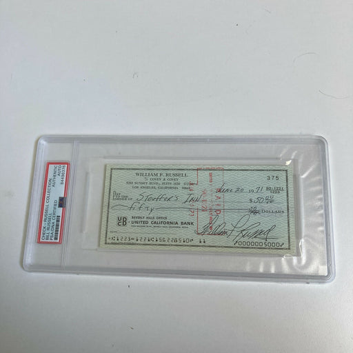Bill Russell Signed Autographed Bank Check PSA DNA Boston Celtics HOF Legend