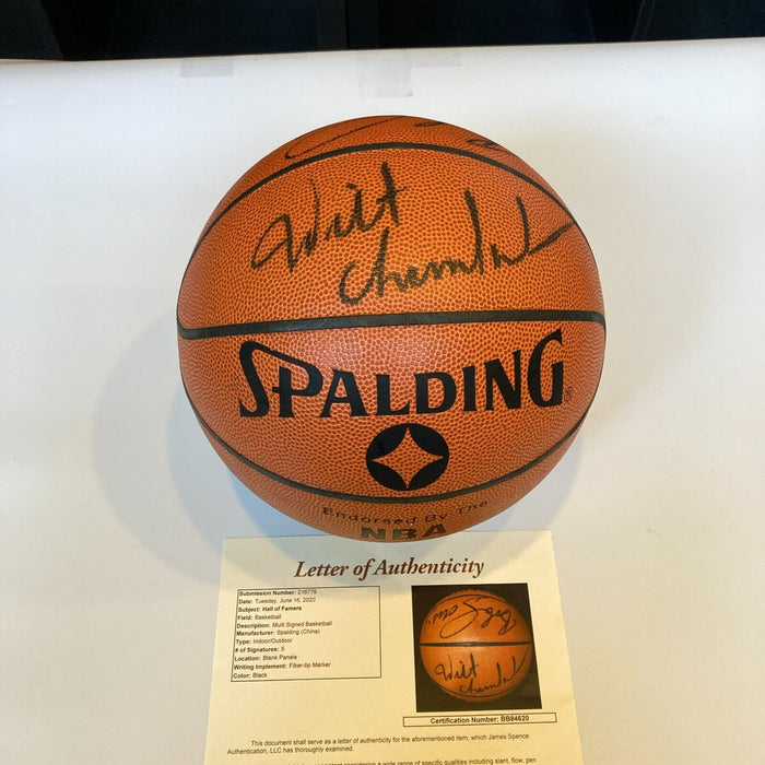 Wilt Chamberlain Kareem Abdul-Jabbar NBA Legends Signed Basketball JSA COA