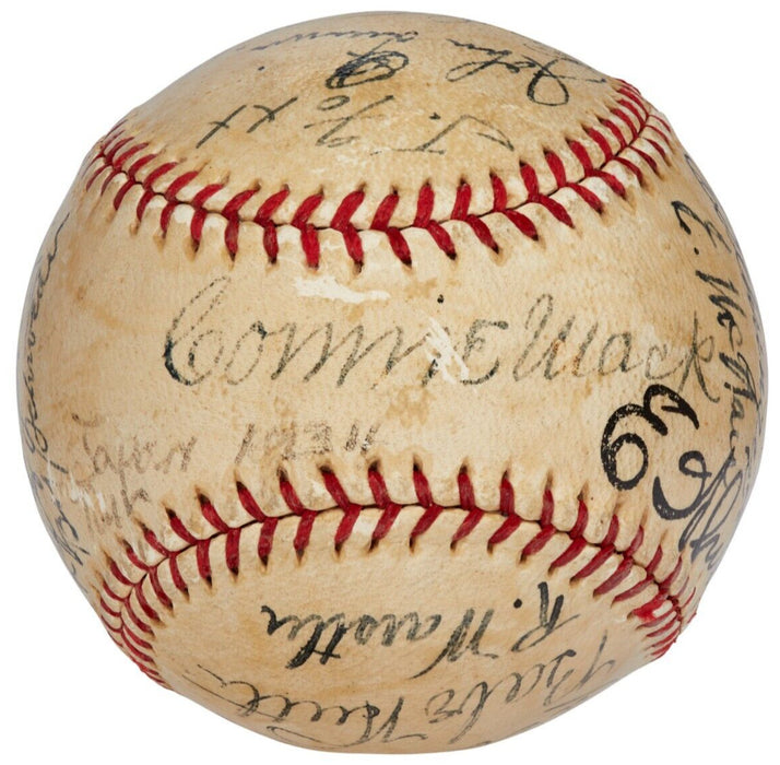 The Finest Babe Ruth & Lou Gehrig 1934 Tour of Japan Team Signed Baseball PSA