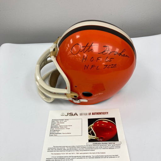 Otto Graham HOF 1965 NFL 75th Signed Cleveland Browns Full Size Helmet JSA COA