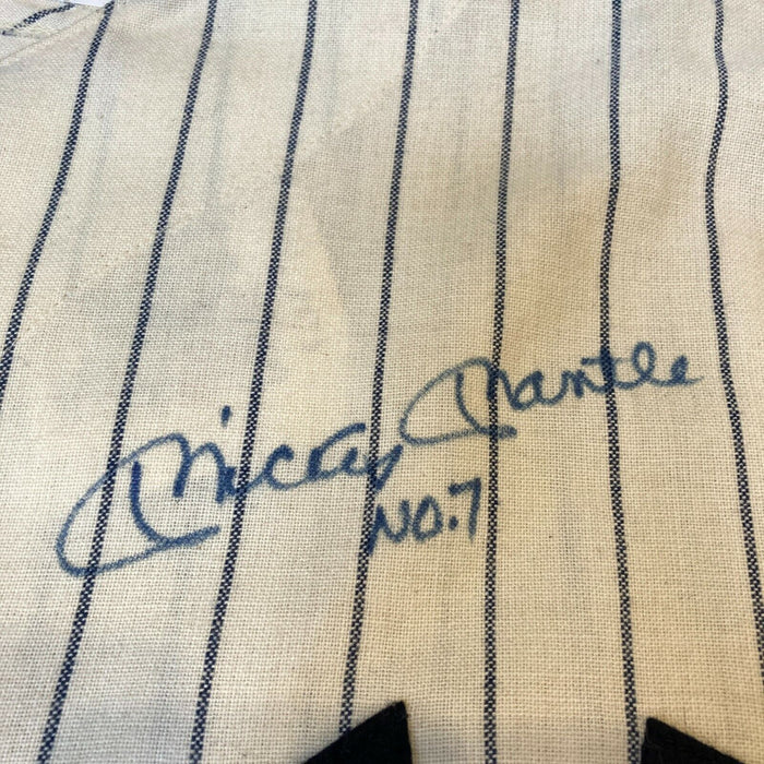 Mickey Mantle No. 7 Signed Authentic New York Yankees Game Jersey Beckett COA