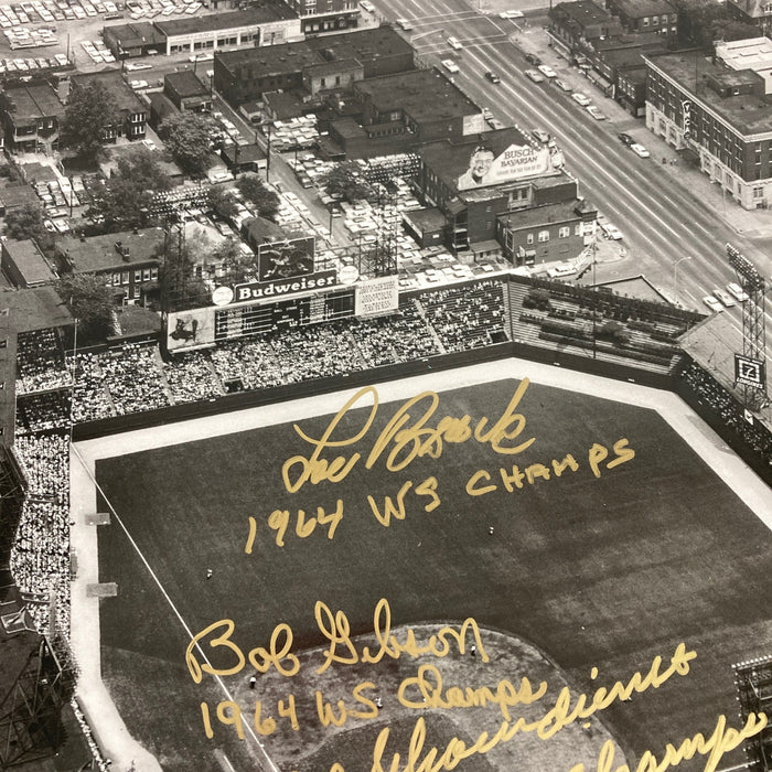 Lou Brock & Bob Gibson St Louis HOF Legends Signed 16x20 Photo JSA COA