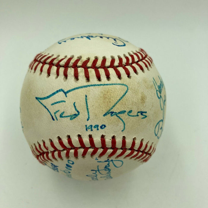 Extraordinary Fred Rogers & Mr. Rogers Neighborhood Cast Signed Baseball JSA COA