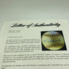 Tris Speaker Paul Waner & Stan Musial Legendary Hitters Signed Baseball PSA DNA