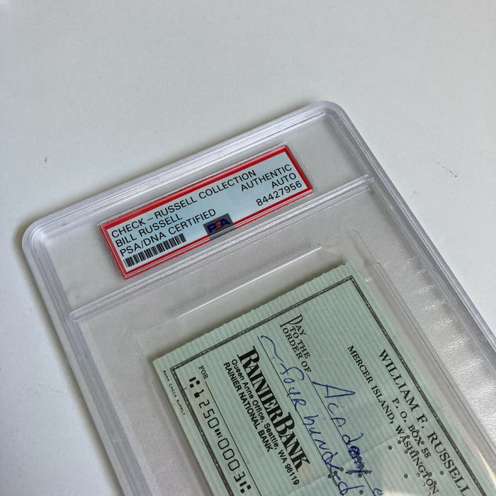 Bill Russell Signed Autographed Bank Check PSA DNA Boston Celtics HOF Legend