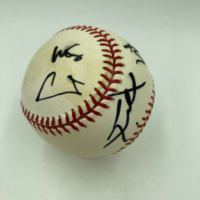 Linkin Park Band Signed Baseball 6 Signatures With Chester Bennington JSA COA