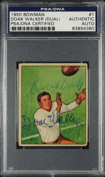 Doak Walker Signed 1950 Bowman #1 Football Card PSA DNA Certified