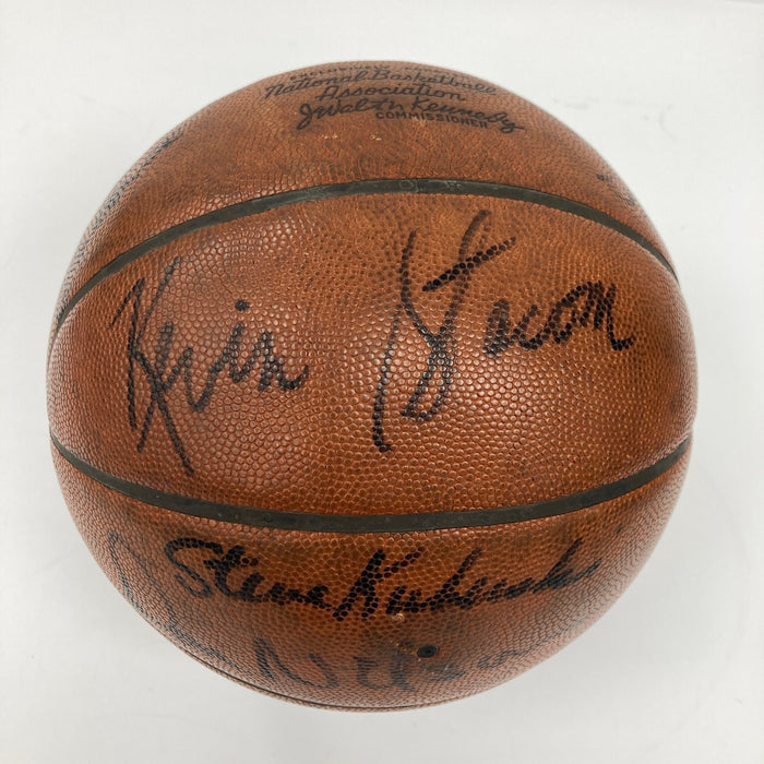 1975-76 Boston Celtics NBA Champs Team Signed Game Used Basketball Beckett COA