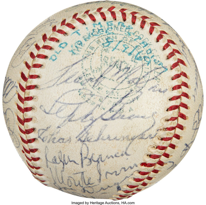 Mickey Mantle & Joe Dimaggio 1969 Old Timers Game HOF Signed Baseball PSA DNA
